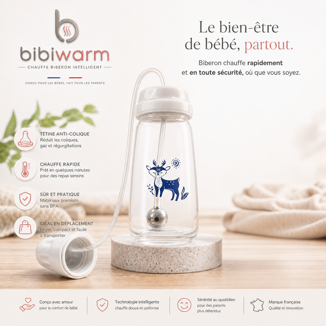 Bibiwarm - Biberon mains libres