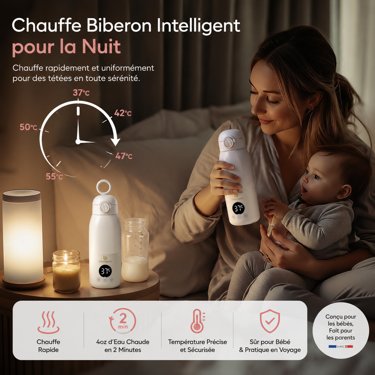 Bibiwarm™ | Chauffe-Lait Portable USB-C