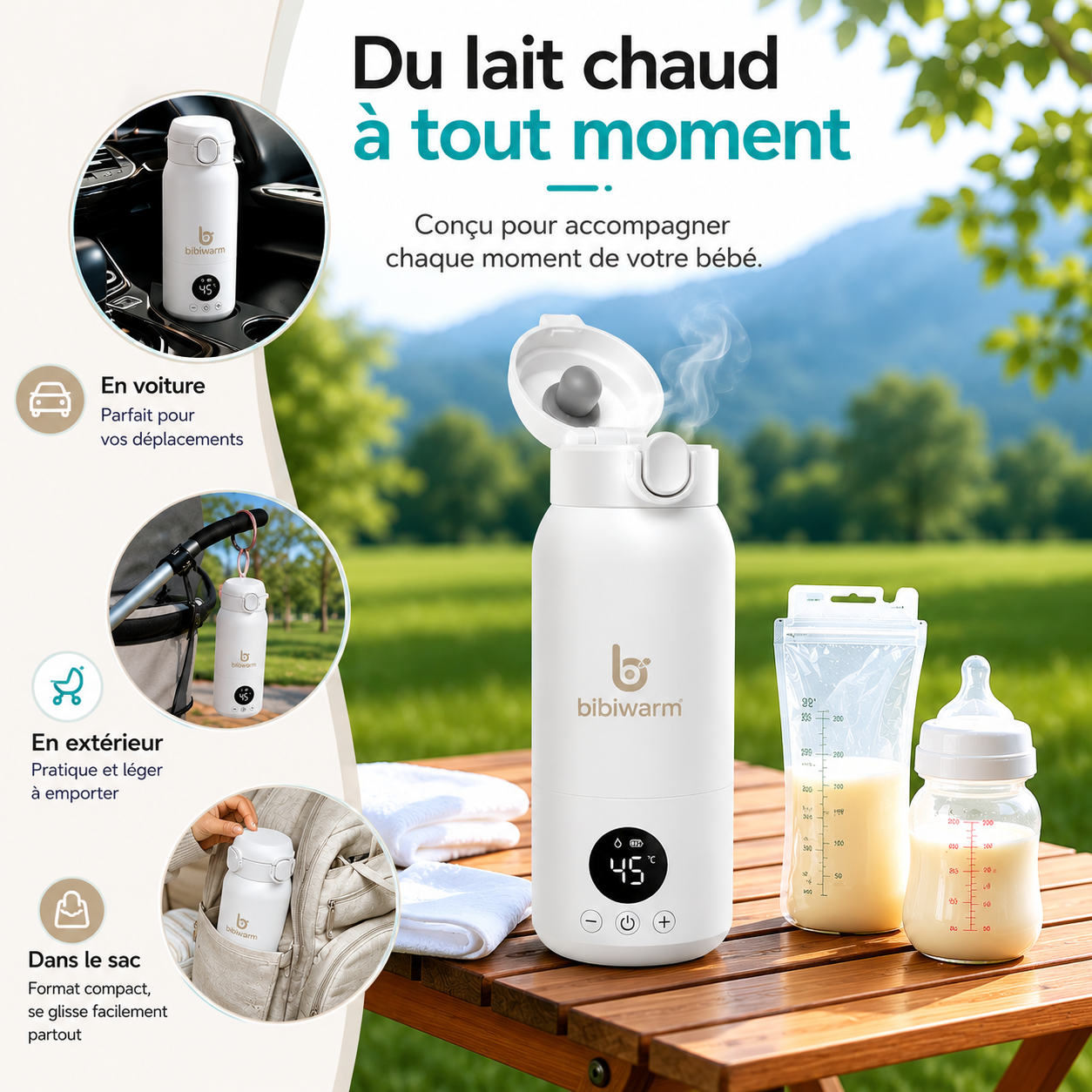 Bibiwarm™ | Chauffe-Lait Portable USB-C